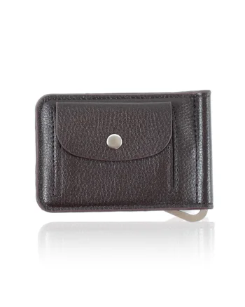 Portofel  SW37, piele naturala, 11,5x7,5, Maro, 11.5 x 7.5 cm
