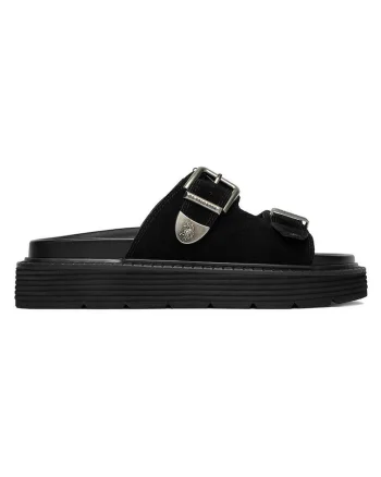 Papuci de dama  piele naturala negru, Negru