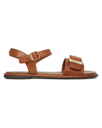 Sandale dama,  piele naturala, catarama, maro, Maro
