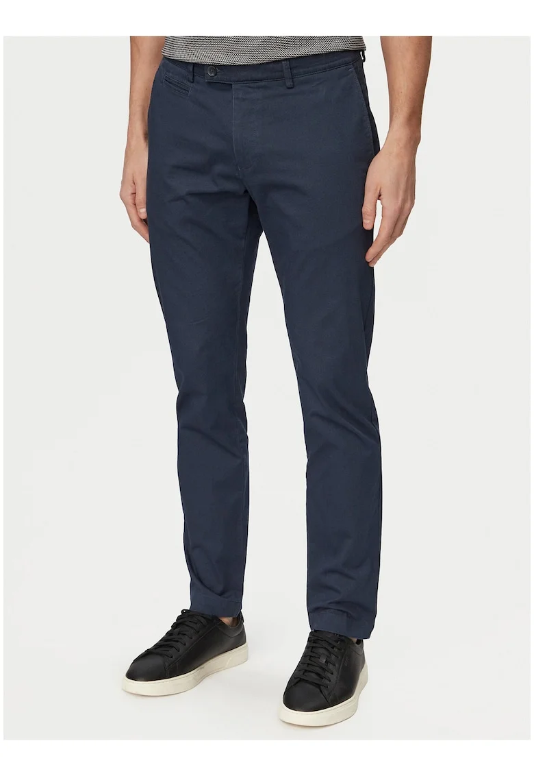 Pantaloni Chino Barbati,  bumbac, Alb/Albastru