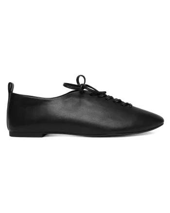 Pantofi dama,  piele naturala, negru, varf rotund,