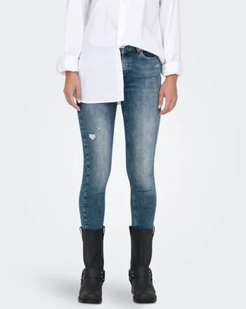 Blugi skinny cu aspect prespalat