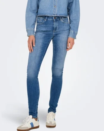 Blugi skinny cu aspect prespalat uni