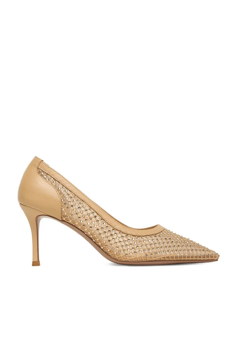 Pantofi dama,  toc ascutit, bej, Bej
