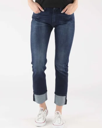 Jeans cu croiala dreapta crop,