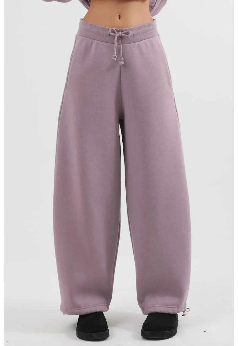 Pantaloni de trening,  lungi, mov mauve, bumbac si poliester