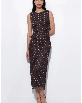 Rochie Midi,  Buline, Maro Inchis, Tul