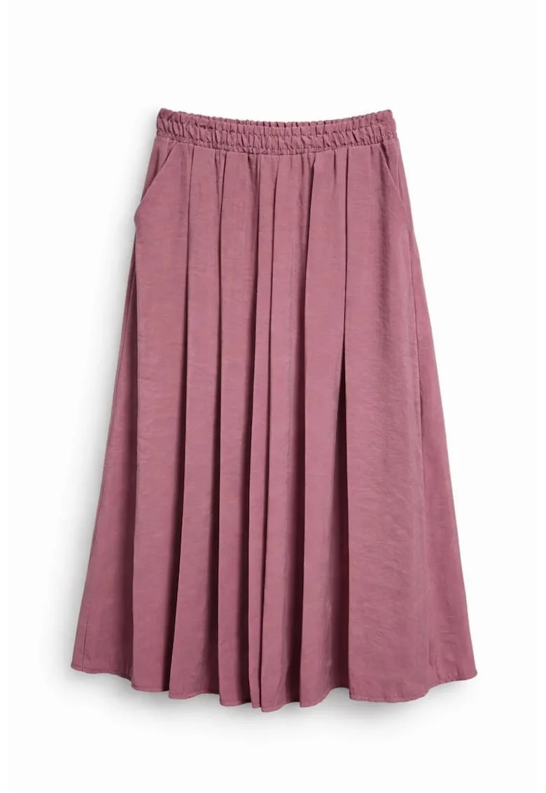 Fusta maxi,  talie inalta, buzunar, mov periwinkle, 90% modal