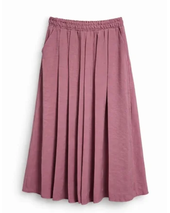 Fusta maxi,  talie inalta, buzunar, mov periwinkle, 90% modal