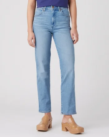 Jeans cu croiala dreapta din amestec de bumbac organic,