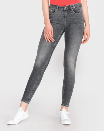 Blugi skinny cu aspect decolorat,