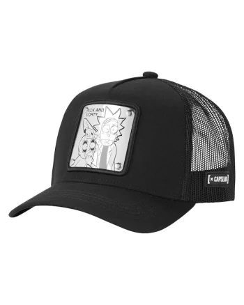 Sapca trucker  Rick and Morty negru ajustabil 50x50% bumbac poliester