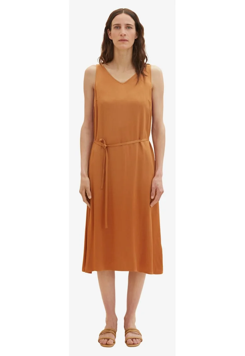Rochie midi cu cordon in talie