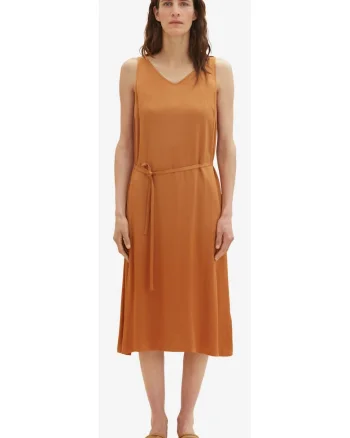 Rochie midi cu cordon in talie