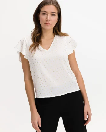 Bluza cu maneca scurta si volanase