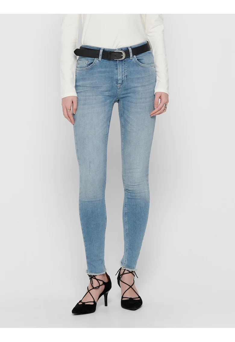 Blugi skinny cu terminatie nefinisata Blush,