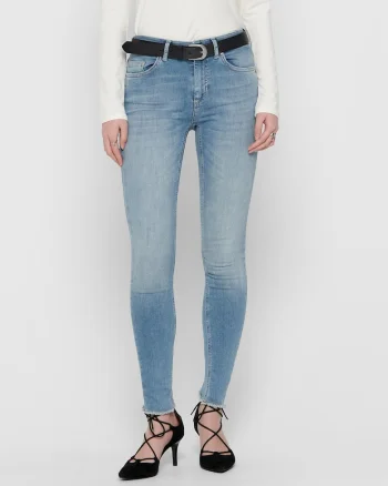 Blugi skinny cu terminatie nefinisata Blush,