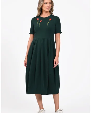 Rochie Dama,  Baloon, tip Lalea, cu Pictura Realizata Manual V392,