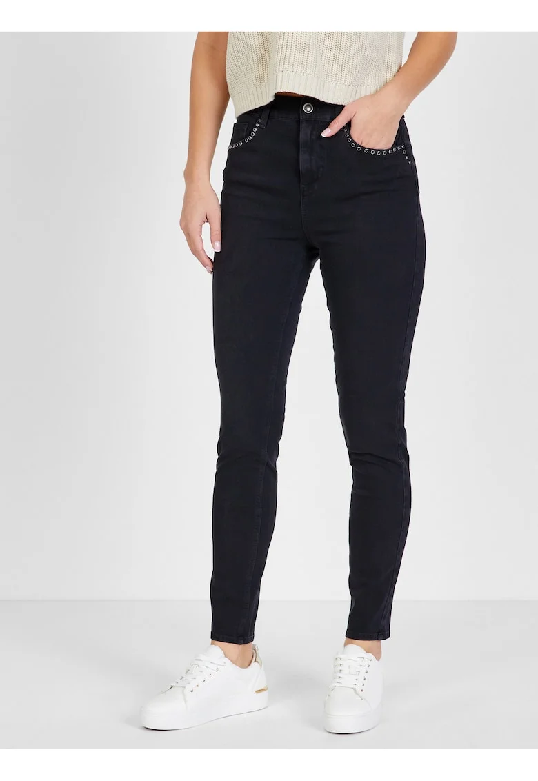 Blugi slim fit cu detalii decorative,