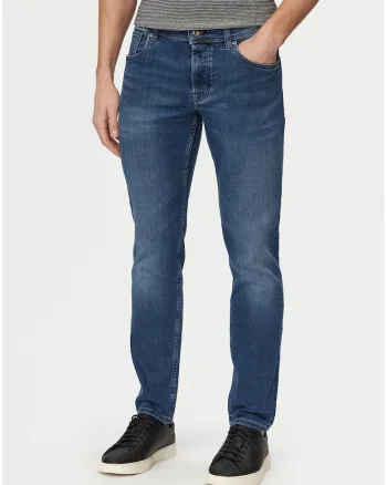 Blugi barbati,  slim fit, bumbac si lyocell, Albastru