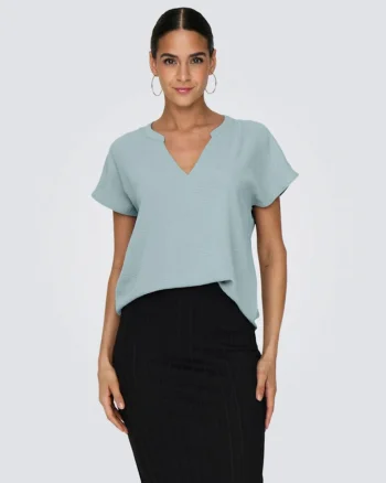 Bluza cu maneca scurta si decolteu in V Lion,