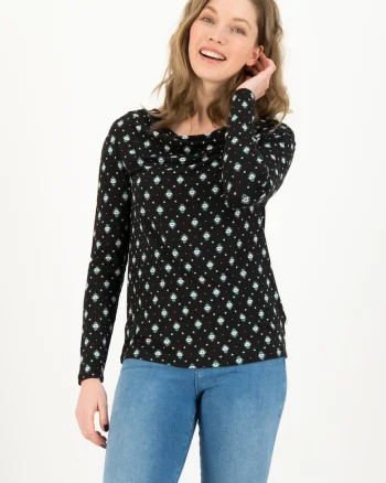Bluza din amestec de bumbac organic cu decolteu rotund
