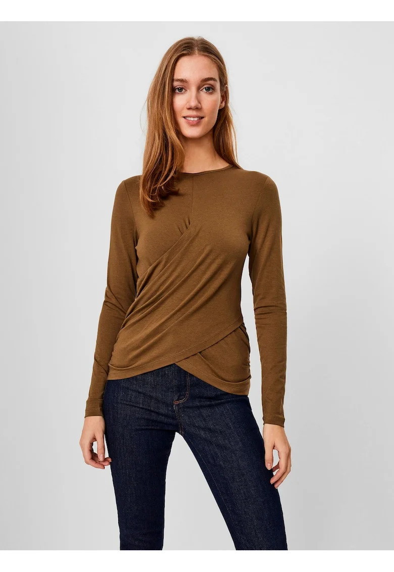 Bluza din amestec de bumbac organic cu model petrecut,
