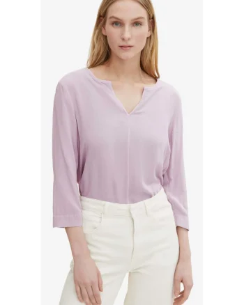 Bluza cu decolteu in V si maneci trei sferturi,