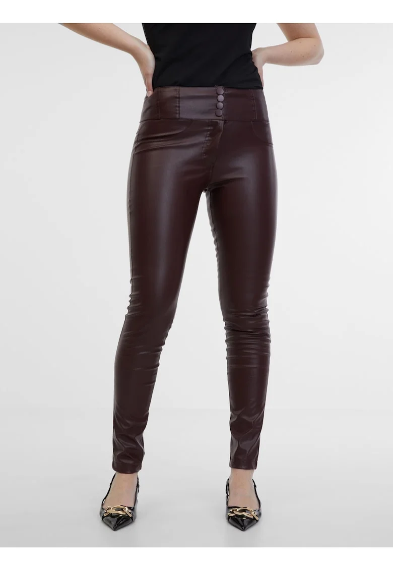 Pantaloni skinny cu detaliu in talie