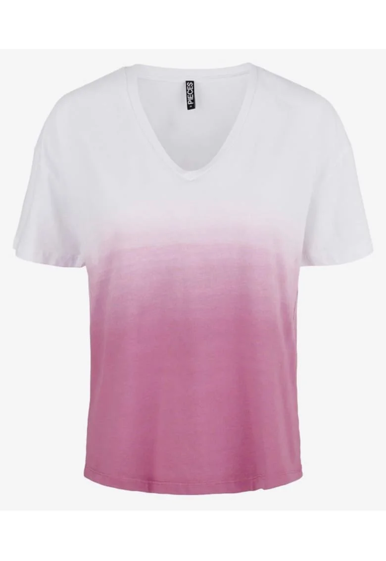 Tricou tie-dye cu decolteu in V Abba,