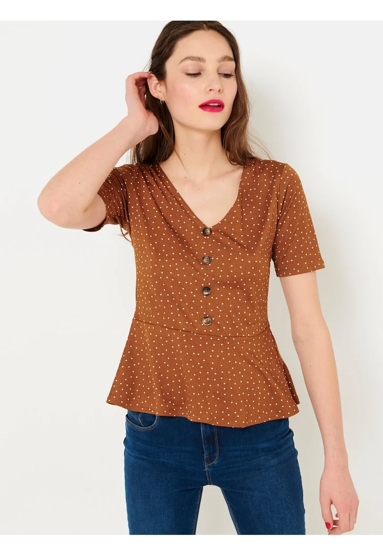 Bluza cu buline si maneca scurta,