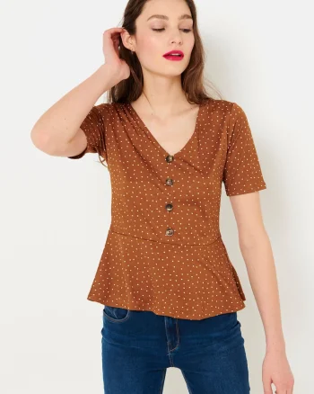 Bluza cu buline si maneca scurta,