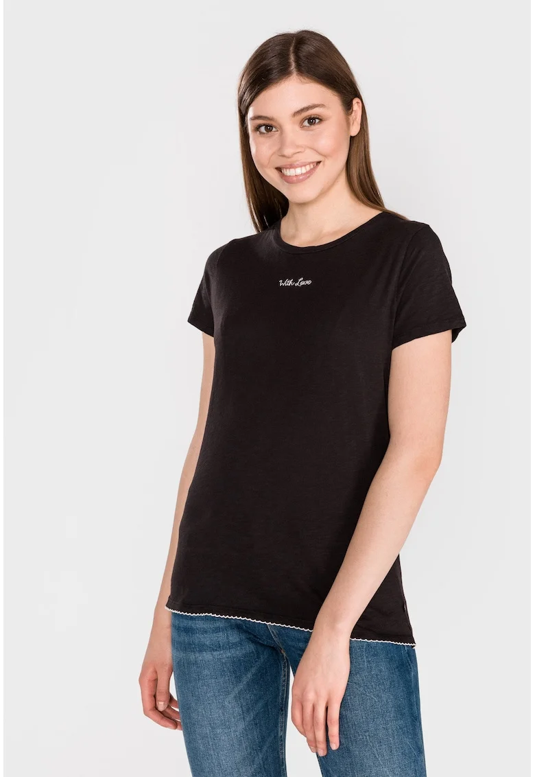 Tricou din bumbac cu logo discret,