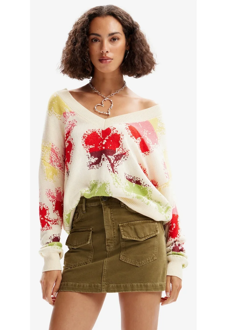 Pulover cu imprimeu floral Join,