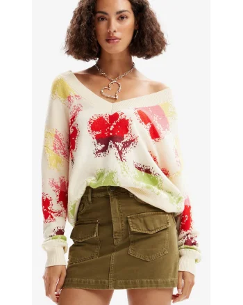 Pulover cu imprimeu floral Join,