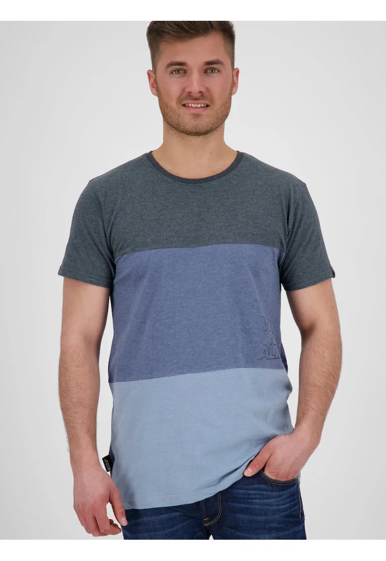 Tricou din amestec de bumbac cu model colorblock