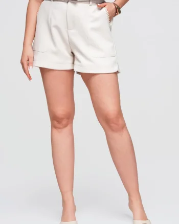 Pantaloni scurti dama relaxati cu talie elastica si buzunare laterale OW-ST-E0009