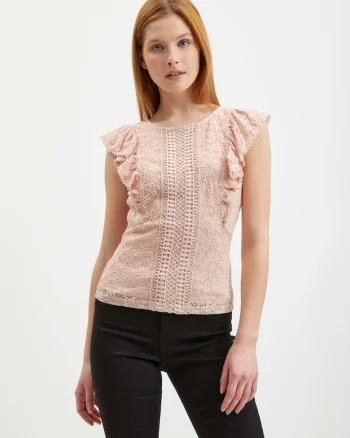 Tricou din amestec de poliamida cu volane