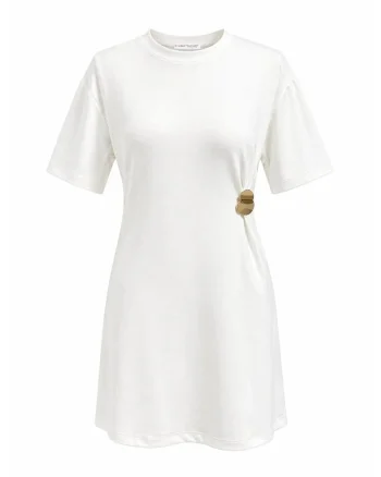 Rochie Mini,  Casual, Alb, 65% modal, 35% poliester