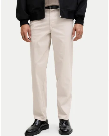 Pantaloni Chino Barbati,  Bej, Bumbac organic, Regular fit, Bej