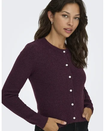 Cardigan din tricot cu nasturi, Violet pruna