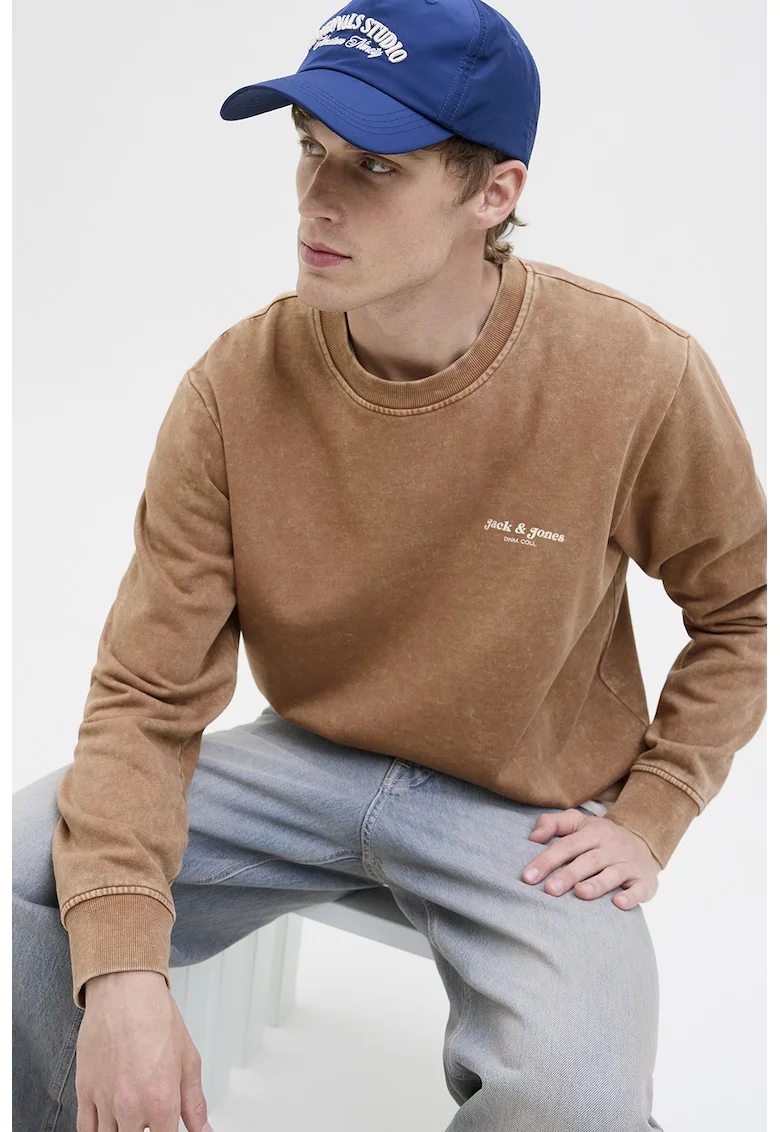 Bluza de trening din amestec de bumbac, Maro camel