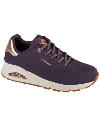 Pantofi sport de piele ecologica Uno Shimmer Away, Violet