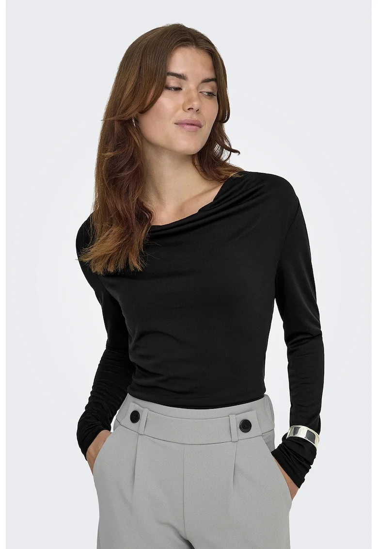 Bluza uni slim fit, Negru