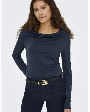 Bluza uni slim fit, Albastru inchis
