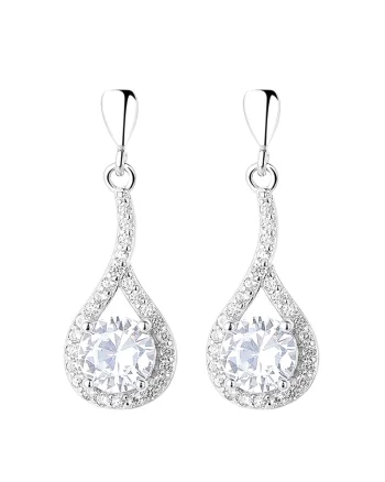 Cercei argint 925, JW1269, model elegant, placati cu rodiu