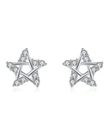 Cercei argint 925, JW1829, model stelute, placati cu rodiu