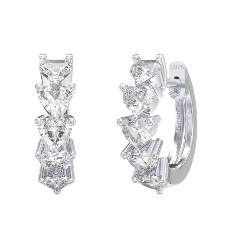Cercei rotunzi argint 925, JW1798, model cu zirconiu, placati cu rodiu