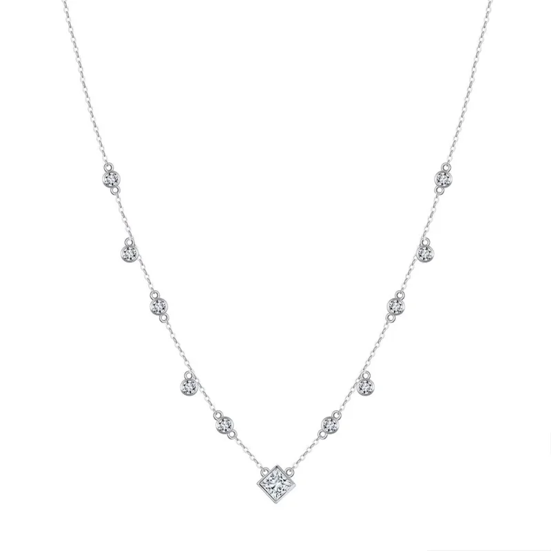 Lantisor argint 925, JW1764, model elegant, placat cu rodiu