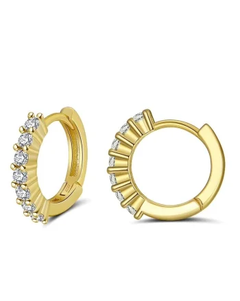 Cercei rotunzi argint 925, JW1753, model elegant, placati cu aur